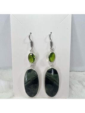Kambaba Jasper/ Star Galaxy 925 Gemstone Earring